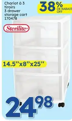 Rossy 3 DRAWER STORAGE CART offer