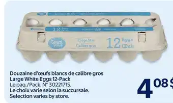 Walmart Large White Eggs 12-Pack offer