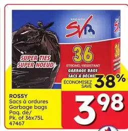 Rossy GARBAGE BAGS 26 X 32.5 offer