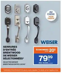 Patrick Morin SELECTED WEISER BRENTWOOD ENTRY LOCKS offer