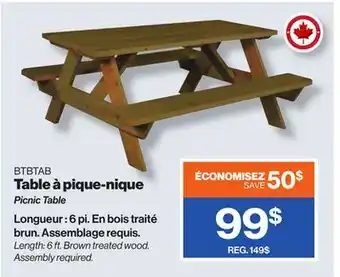 Patrick Morin Picnic Table offer