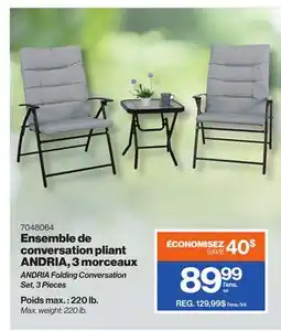 Patrick Morin ANDRIA Folding Conversation Set, 3 Pieces offer