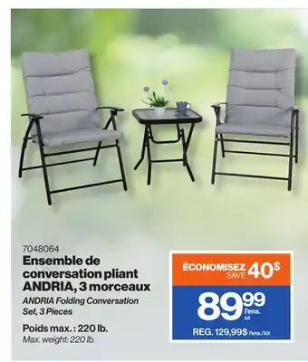 Patrick Morin ANDRIA Folding Conversation Set, 3 Pieces offer