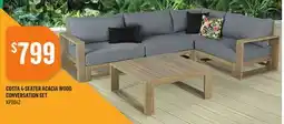 Canac Costa 4-Seater Acacia Wood Conversation Set offer