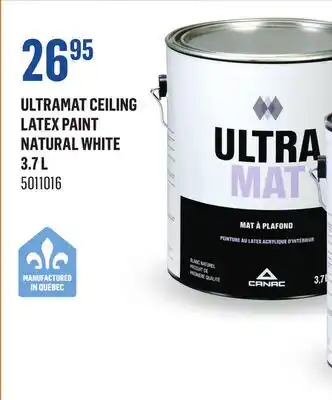 Canac UltraMat Ceiling Latex Paint Natural White 3.7 L offer