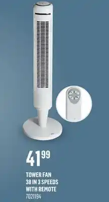 Canac Tower Fan 38 in 3 Speeds With Remote offer