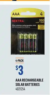 Canac AAA Rechargeable Solar Batteries offer