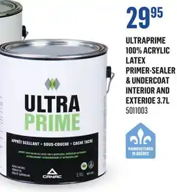 Canac UltraPrime 100% Acrylic Latex Primer-Sealer & Undercoat Interior and Exterioe 3.7L offer