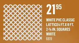 Canac White PVC Classic Lattice4 ft.x 8 ft offer