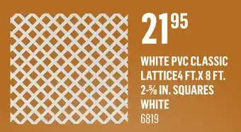 Canac White PVC Classic Lattice4 ft.x 8 ft offer