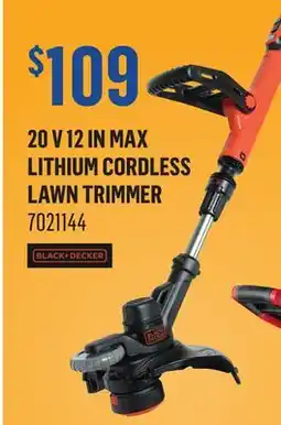Canac 20 V 12 in Max Lithium Cordless Lawn Trimmer offer