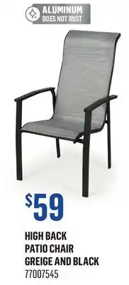 Canac High Back Patio Chair offer