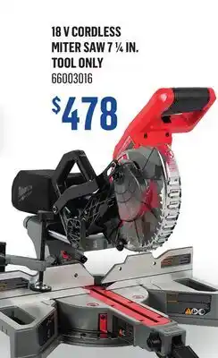 Canac 18 V CORDLESS MITER SAW 7 1/4IN. TOOL ONLY offer