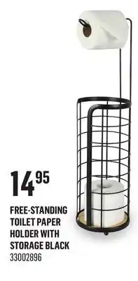 Canac Free-Standing Toilet Paper Holder with Storage Black offer