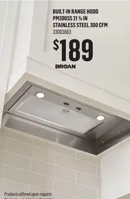 Canac Built-in Range Hood offer