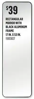 Canac Rectangular Mirror with Black Aluminum Frame 17 in. x 53 in offer