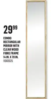 Canac Condo Rectangular Mirror with Clear Wood Fibre Frame 14 in. x 70 in offer