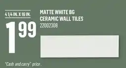 Canac Matte White BG Ceramic Wall Tiles offer