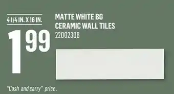 Canac Matte White BG Ceramic Wall Tiles offer