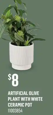 Canac Artificial Olive Plant with White Ceramic Pot offer