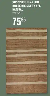 Canac Stripes Cotton & Jute Interior Rug 5 ft. x 7 ft. Natural offer