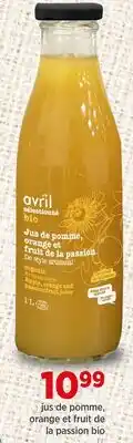 Avril jus de pomme, orange et fruit de la passion bio offer