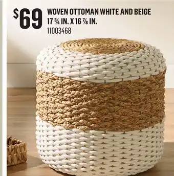 Canac Woven Ottoman White and Beige 17 3/4 in. x 16 7/8 in offer