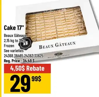 Mayrand Cake 17 2,15 kg to 3 kg Beaux Gâteaux Canada offer