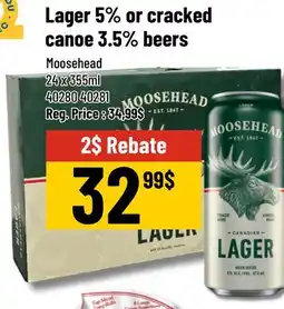 Mayrand Beers lager or cracked Moosehead 24 x 355 ml Canada offer
