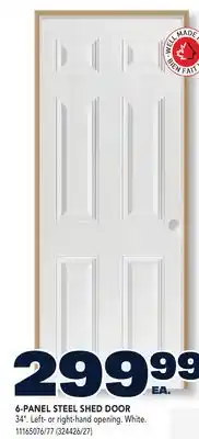 RONA 6-PANEL STEEL SHED DOOR offer