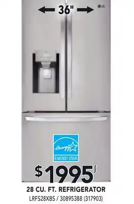 RONA 28 CU. FT. REFRIGERATOR offer