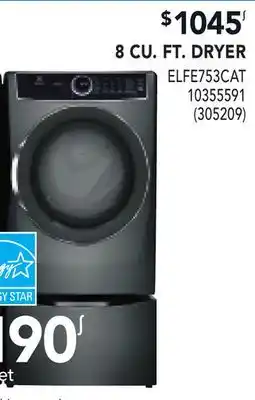 RONA ELECTROLUX 8 CU. FT. DRYER offer