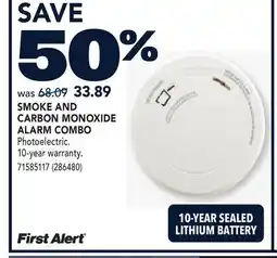 RONA FIRST ALERT SMOKE AND CARBON MONOXIDE ALARM COMBO offer
