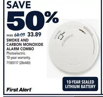 RONA FIRST ALERT SMOKE AND CARBON MONOXIDE ALARM COMBO offer