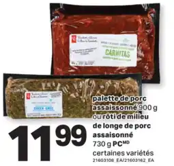 L'Intermarché PALETTE DE PORC ASSAISSONNÉ, 900 G OU OU RÔTI DE MILIEU DE LONGE DE PORC, 730 G offer