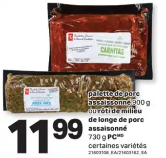 L'Intermarché PALETTE DE PORC ASSAISSONNÉ, 900 G OU OU RÔTI DE MILIEU DE LONGE DE PORC, 730 G offer