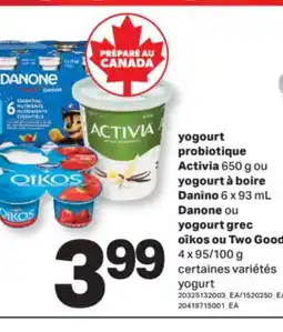 L'Intermarché YOGOURT PROBIOTIQUE 650 G OU YOGOURT À BOIRE 6 X 93 ML OU YOGOURT GREC, 4 x 95/100 g offer