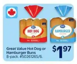 Walmart Great Value Hot Dog or Hamburger Buns offer
