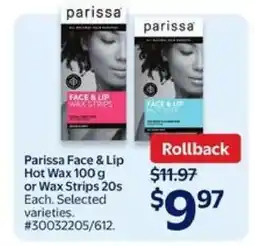 Walmart Parissa Face & Lip Hot Wax or Wax Strips offer