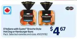 Walmart D'Italiano with Gusto! Brioche Style Hot Dog or Hamburger Buns offer
