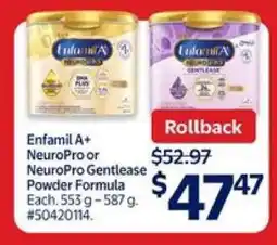 Walmart Enfamil A+ NeuroPro or NeuroPro Gentlease Powder Formula offer