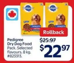 Walmart Pedigree Dry Dog Food Pack offer