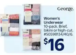 Walmart George Women's Underwear offer