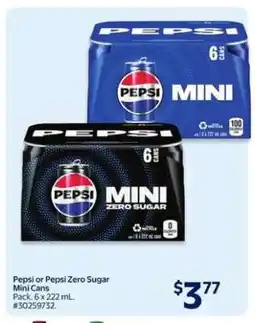 Walmart Pepsi or Pepsi Zero Sugar Mini Cans offer
