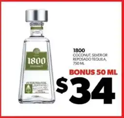 Real Canadian Liquorstore 1800 Coconut, Silver or Reposado Tequila offer