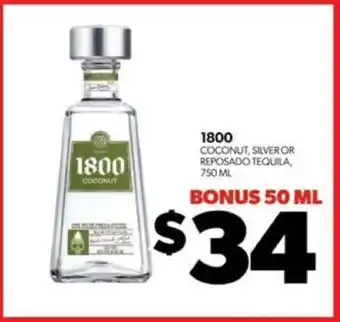 Real Canadian Liquorstore 1800 Coconut, Silver or Reposado Tequila offer
