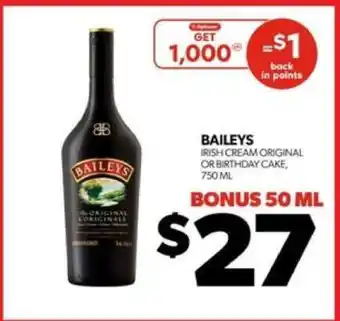 Real Canadian Liquorstore Baileys Irish Cream Original or Birthday Cake offer