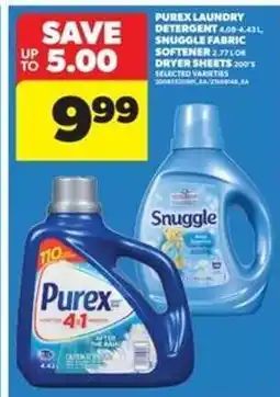 Real Canadian Superstore Purex Laundry Detergent / Snuggle Fabric Softener offer