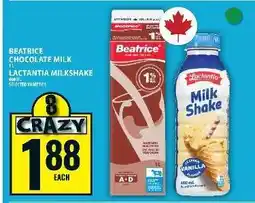 Food Basics Beatrice Chocolate Milk / Lactantia Milkshake offer