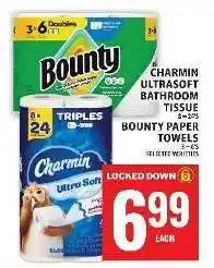 Food Basics Charmin UltraSoft Bathroom Tissue & Bounty Paper Towels offer